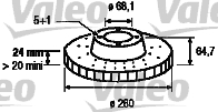 VALEO 186315 Bromsskiva