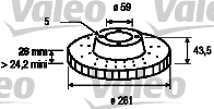 VALEO 186405 Bromsskiva