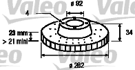 VALEO 186439 Bromsskiva