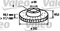 VALEO 186441 Bromsskiva