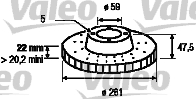 VALEO 186442 Bromsskiva