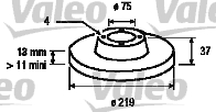 VALEO 186454 Bromsskiva