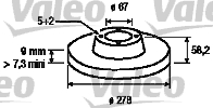 VALEO 186462 Bromsskiva