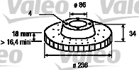 VALEO 186476 Bromsskiva