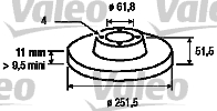 VALEO 186501 Bromsskiva
