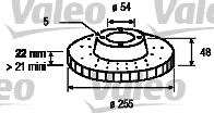 VALEO 186509 Bromsskiva