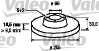 VALEO 186596 Bromsskiva