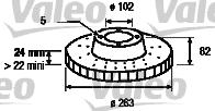 VALEO 186612 Bromsskiva