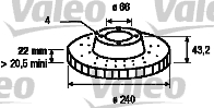 VALEO 186613 Bromsskiva