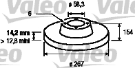 VALEO 186614 Bromsskiva
