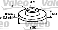 VALEO 186621 Bromsskiva