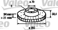 VALEO 186625 Bromsskiva