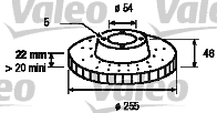 VALEO 186652 Bromsskiva
