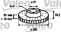 VALEO 186866 Bromsskiva
