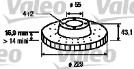 VALEO 186874 Bromsskiva