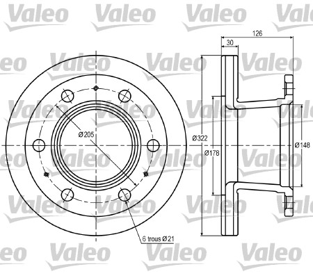 VALEO 187002 Bromsskiva