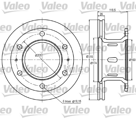 VALEO 187006 Bromsskiva