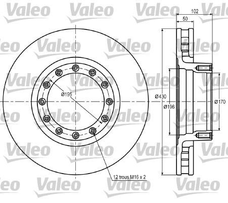 VALEO 187009 Bromsskiva