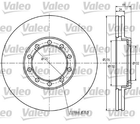 VALEO 187019 Brzdový kotouč