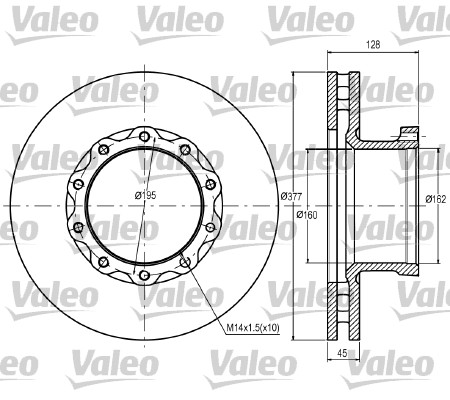 VALEO 187049 Brzdový kotouč