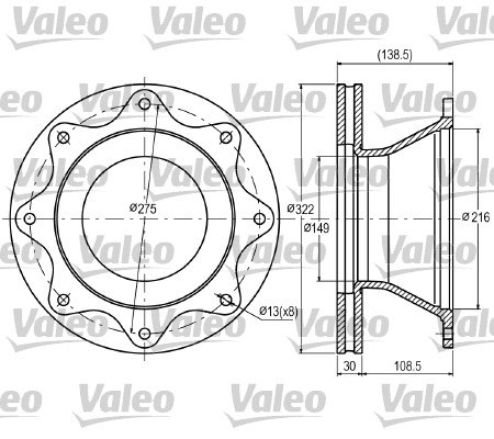 VALEO 187055 Bromsskiva