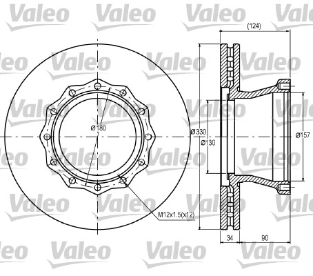 VALEO 187056 Brzdový kotouč