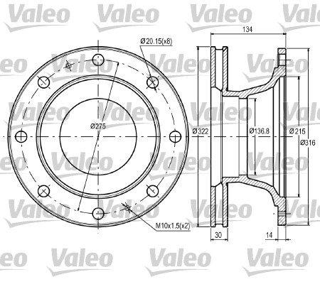 VALEO 187060 Discofreno-Discofreno-Ricambi Euro