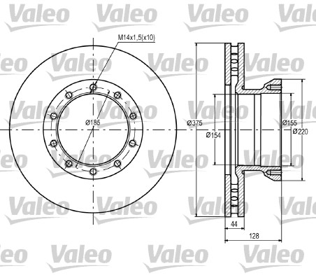 VALEO 187066 Bromsskiva