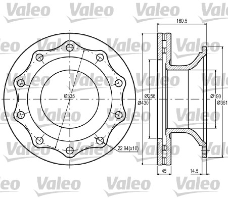 VALEO 187072 Bromsskiva