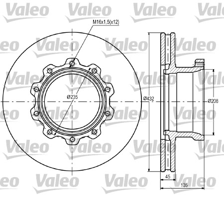 VALEO 187077 Bromsskiva