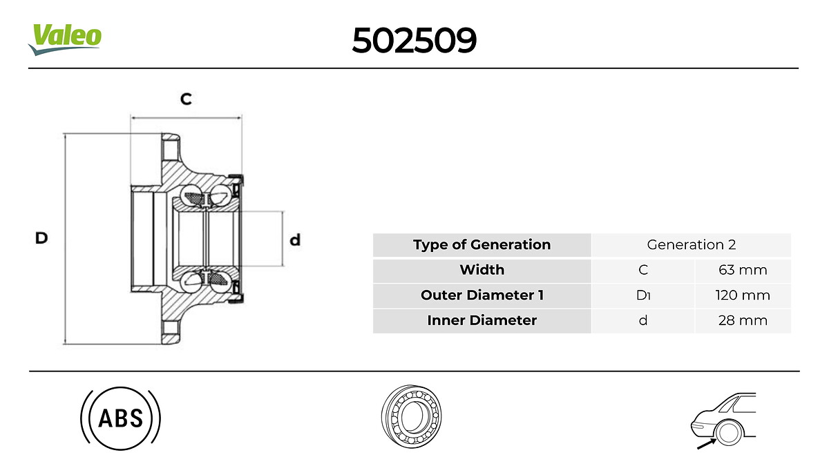 VALEO 502509 Hjullagerssats