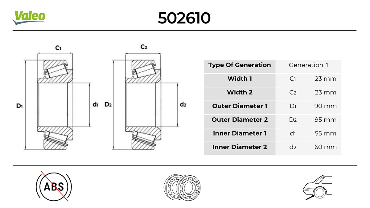VALEO 502610 Hjullagerssats