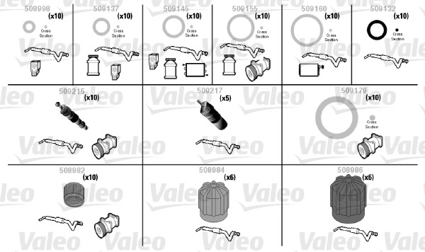 VALEO 509203 Kit di riparazione per guarnizione circolare-Kit di riparazione per guarnizione circolare-Ricambi Euro