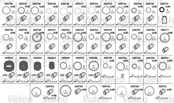 VALEO 509724 Kit di riparazione per guarnizione circolare-Kit di riparazione per guarnizione circolare-Ricambi Euro