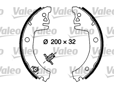 VALEO 553758 Bromsbackar, sats