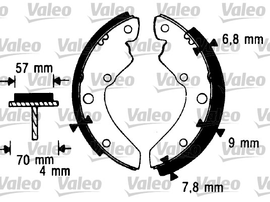 VALEO 562986 Bromsbackar, sats