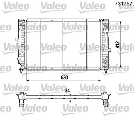 VALEO 731757 Radiatore, Raffreddamento motore-Radiatore, Raffreddamento motore-Ricambi Euro