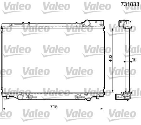 VALEO 731833 Radiatore, Raffreddamento motore-Radiatore, Raffreddamento motore-Ricambi Euro