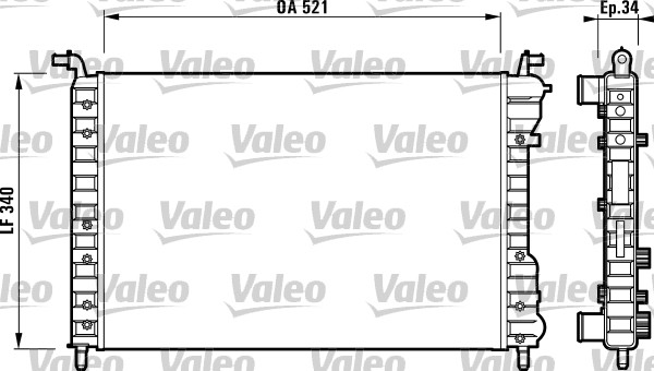 VALEO 732007 Radiatore, Raffreddamento motore