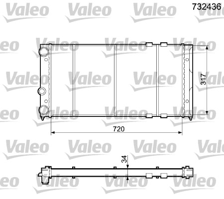 VALEO 732436 Radiatore, Raffreddamento motore