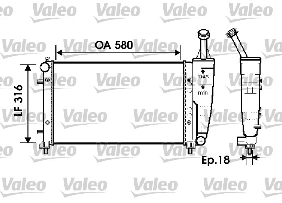 VALEO 734363 Radiatore, Raffreddamento motore