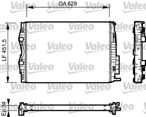 VALEO 734438 Radiatore, Raffreddamento motore-Radiatore, Raffreddamento motore-Ricambi Euro