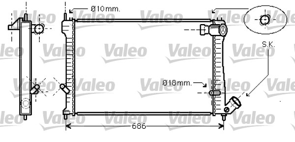 VALEO 734455 Radiatore, Raffreddamento motore