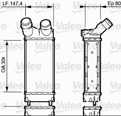 VALEO 818866 töltőlevegő-hűtő