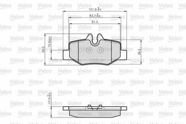 VALEO 872008 Kit pastiglie freno, Freno a disco