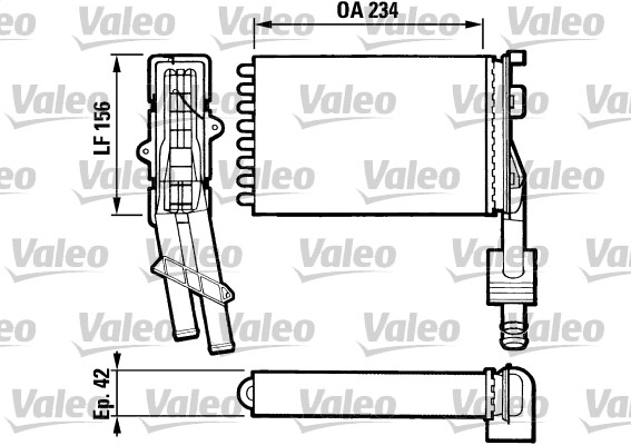 VALEO 883972 Εναλλάκτης θερμότητας, θέρμανση εσωτερικού χώρου for RENAULT