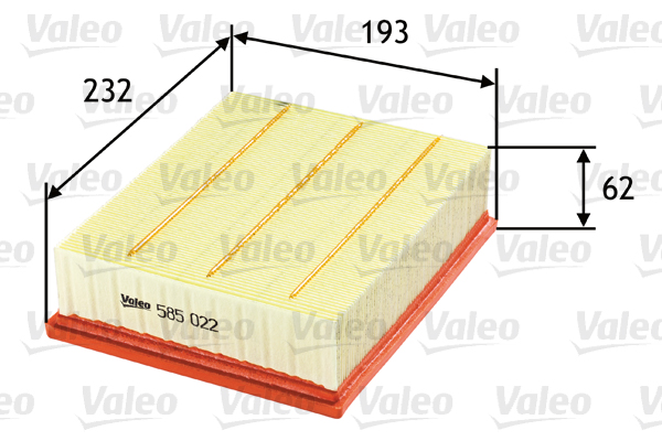 VALEO 585022 Vzduchový filtr