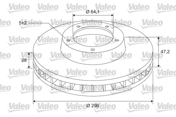 VALEO 297186 Bromsskiva