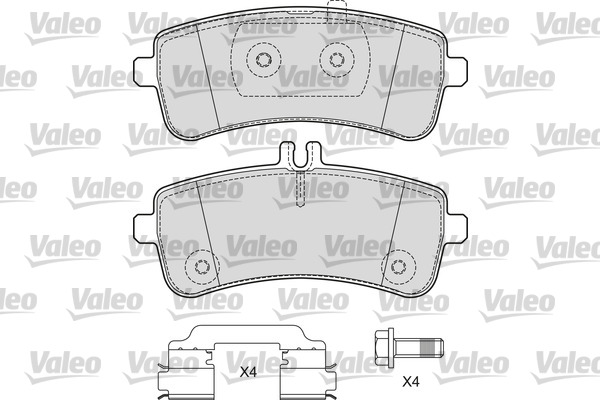 VALEO 601666 Kit pastiglie freno, Freno a disco