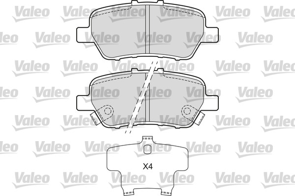 VALEO 601674 Kit pastiglie freno, Freno a disco